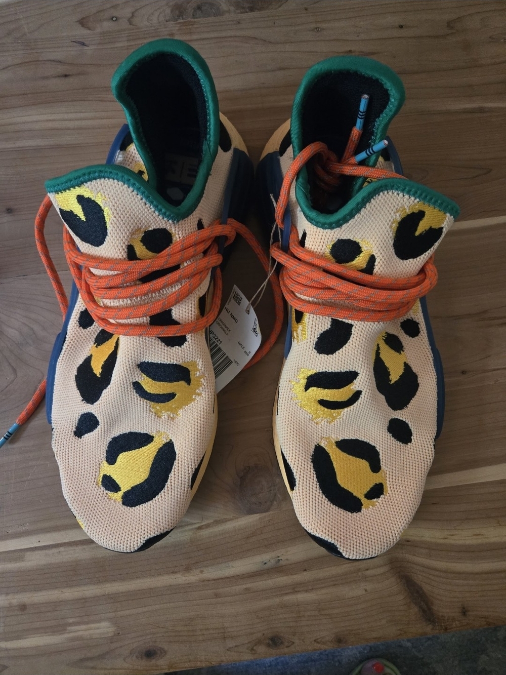 Adidas NMD Hu Pharrell Williams Animal Print Pulse Amber HP3221 Men's Size 8.5